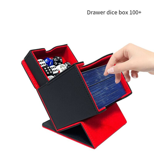 Tabletop Game Portable Storage Box, Card Protector, Large Capacity Storage Box Black+Orange 2