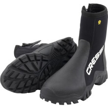 Cressi ReefTech RS Unisex Black Neoprene Boots 5mm Double lined Reinforced Sole, Designed for use in Cold Water, Ideal for Diving with Open Heel Fins,