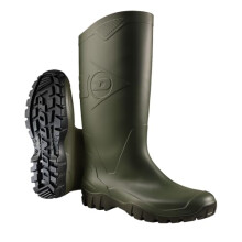 DUNLOP Dane - Unisex Knee High Wellington Rain Boots, Green/Black, Waterproof and Chemical Resistant PVC Work Wellies for Outdoor, Gardening and