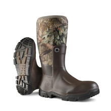 DUNLOP Snugboot Wildlander Wellington Boot - Unisex, Lightweight and Waterproof, Chemical Resistant Snugfit Work Wellies, Purofort, Dark Brown/Black -