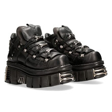 New Rock 106 Tower Men's Edgy Aesthetic Chunky Platform Platforms (Black, UK 8.5M/8F)