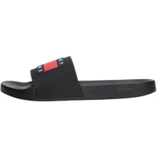 Tommy Jeans Men's Essential Pool Slides, Black (Black), 10.5