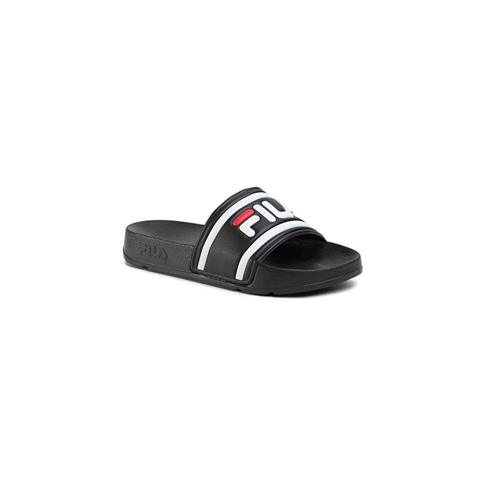 Fila Morro Bay Slipper, Slide Sandal, Black-Black,