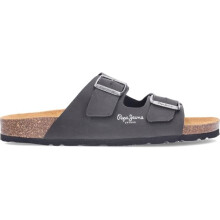Pepe Jeans London Bio M Double Velour Men’s Regular Fit Anatomic Sandals, Blue Wash