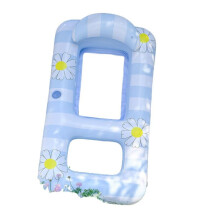 (Light blue) Inflatable Floating Pool Lounge Chair for Adults Women Swim Float Bed Water Hammock with Backrest Pool Toy