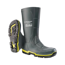 DUNLOP MetGuard S5 Wellington Boot - Unisex, Antistatic and Lightweight, Chemical Resistant Work Wellies with Steel Toe Cap, Acifort, Dark Grey/Black