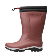 DUNLOP Blizzard - Unisex Winter Safety Insulated Fashion Thermal Boots, Burgundy/Grey/Black, Waterproof and Chemical Resistant PVC Wellies with Fur