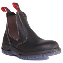 Red Back Ubok Mens Leather Matt Black Ankle Boots (7.5 UK, Black)