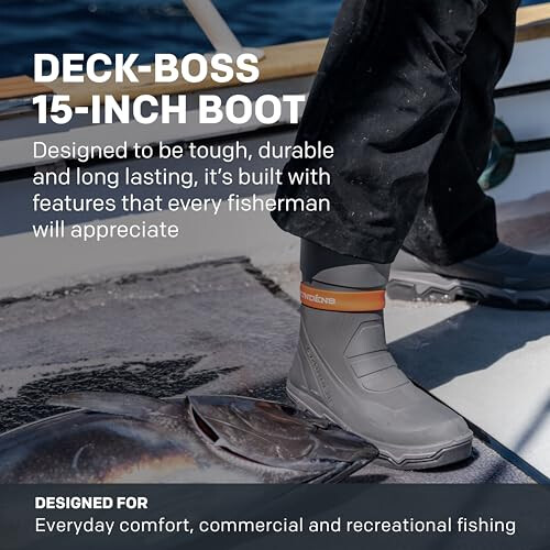 Grundéns Deck-Boss Fishing Boots Grey Size: 8 UK 2