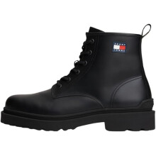 Tommy Jeans Mens Tjm Lace Up Rubberized Em0em01628 Mid Boots, Black, 10.5 UK