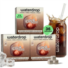 waterdrop Cola - New Recipe - 36 Water Flavouring Cubes for Still & Sparkling Water, Sugar Free & Low Calorie Fizzy Drinks Alternative, Hydration