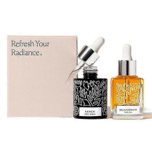 The Night Set, Renew Resurfacing Night Serum + Rejuvenate Restorative Face Oil | Exfoliate, Hydrate, Reduce Wrinkles, Restore Youthful Glow