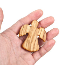 Angel Olive Wood Baptism Prayer Decoration Wooden Crafts Ornaments Gift,Wings Inward