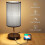Table Lamp Bedside Lamp with E27 6W Bulb Touch Control 2 Fast Charging USB Ports Gift 2
