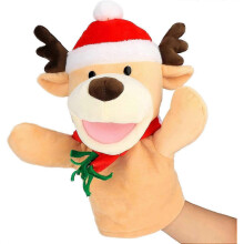 "11.8' Plush Shark Hand Puppet with Open Movable Mouth for Storytelling Puppet Theater"