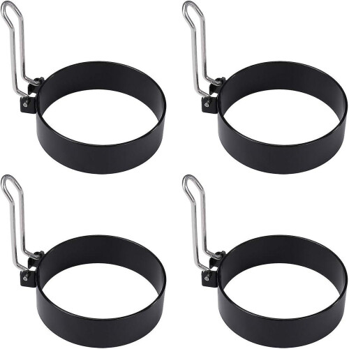 Non-Stick Egg Rings Fried Egg Round Pancake Circle Egg Pan with Folding Handles for Fried Eggs, Egg