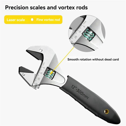 Ratchet Adjustable Wrench Self-Tightening Adjustable Wrench Multi-Function Large Opening Bathroom Wrench 8 Inches 2