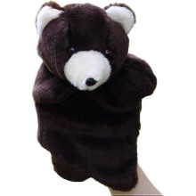 (Black) 2025 Animal Hand Puppet, Plush Bear Hand Puppet for Kids Toddler, Cute Animals Plush Toys(Brown)