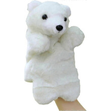 (White) 2025 Animal Hand Puppet, Plush Bear Hand Puppet for Kids Toddler, Cute Animals Plush Toys(Brown)