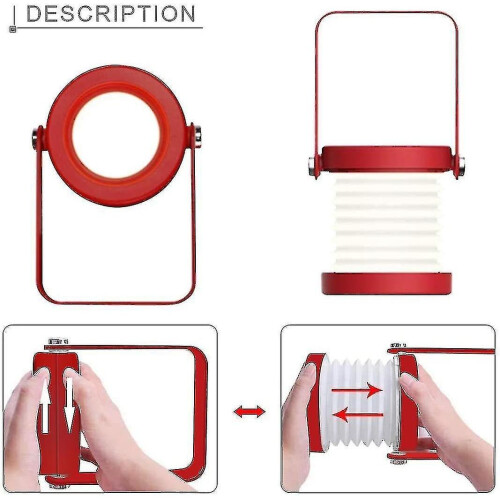 Table lamp LED bedside lamp night light lantern retro touch dimming foldable portable lantern L 1