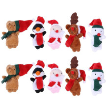 10pcs Christmas Finger Puppets Santa Elk Sonowman Educational Finger Puppets Dolls Hand Toys