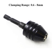 Drill Chuck Adapter-2Pcs Drill Chuck for Impact Driver,Drill Bit Adapter Keyless Chuck 1/4 Hex Shank (0.6-8mm,0.3-3.6mm)