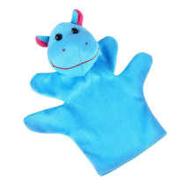 1PC 20CM Plush Hand Puppets Toys Adorable Animal Five-finger Glove Toys Story Prop (Hippo)