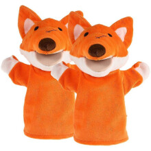 2pcs Fox Hand Puppets Kids Funny Animal Puppet Toys Story Telling Hand Puppets