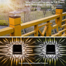 Outdoor Fence Post Cap Light Warm White and Cool White Lighting Wateproof Villa Column Lamp Solar LED Pillar Light B