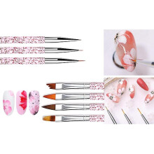 Nail Brush Set 10 Pieces for Art, Brushes Manicure and Accessories