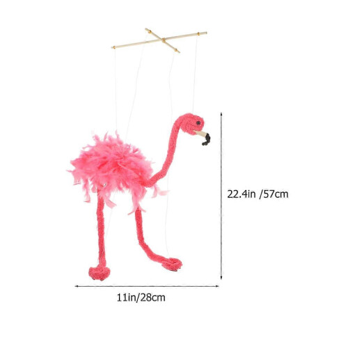 Flamingo Plush Marionette Puppet for Kids and Adults Interactive Hand Control Performance