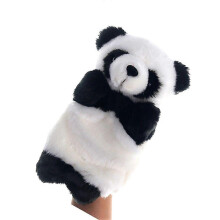 Adorable Panda Hand Puppet Toy Cartoon Story Telling Props Hand Playing Children Toy for Children Black (Black + White)