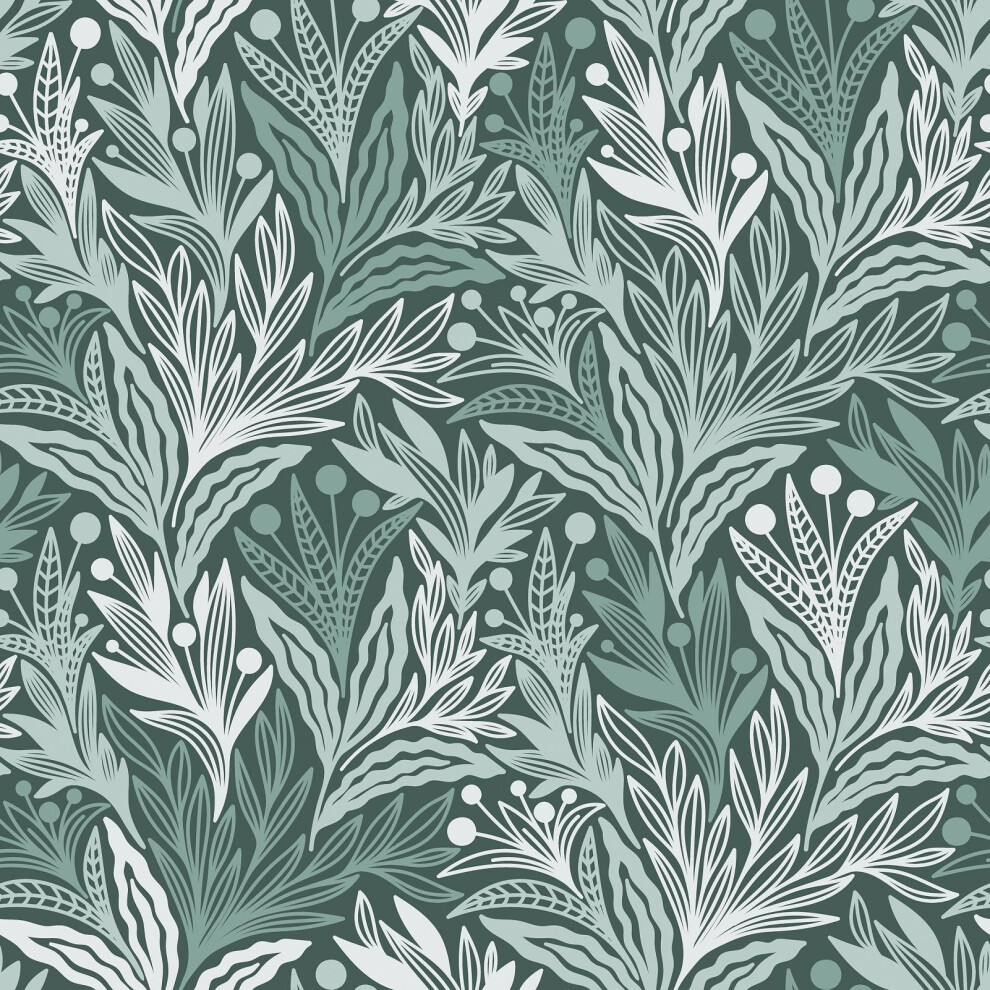 Self-Adhesive Wall Wallpaper Film For Furniture Leaves 44.5 X 300 Cm Â Vinyl Veneer, Green Self Adhesive Film 5902362838626