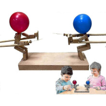 2025 new2-Player Balloon Bamboo Battle Game - Wooden Fencing Puppet Toy with 100 Balloons 2025