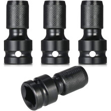 4 Piece Hex Shaft Adapter 1/2 Square Drive to 1/4 Hex Shaft Socket Adapter Ratchet Wrench Quick Rele