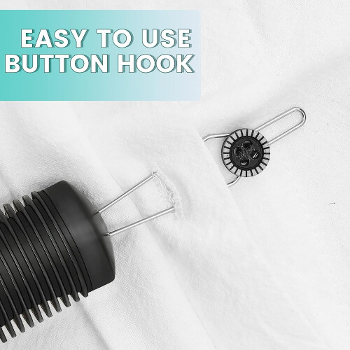 Button Hook and Zipper Pull Tool with Non-Slip Grips 1 Pack 2