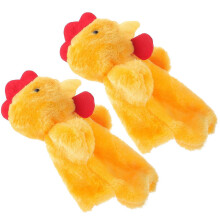 Animal Hand Puppet Rooster Shape Family Interaction Orange Plush Material Role-Playing 2Pcs