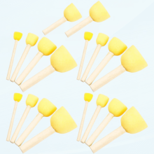Foam mushroom sponge stampers with wooden handle 30 pcs