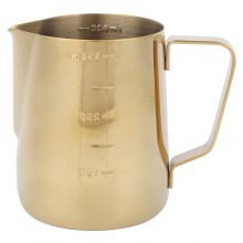 Gold Stainless Steel Milk Frothing Cup 350ml with Scale