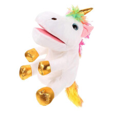 Plush Unicorn Hand Puppet Creative Toy for Kids Interactive Doll