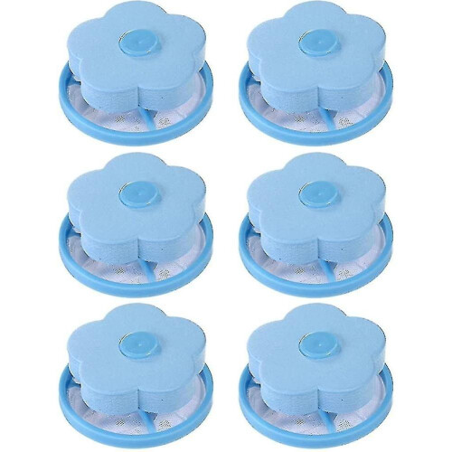 6 pcs Washing Machine Floating Hair Filter Net Mesh Plum-shaped