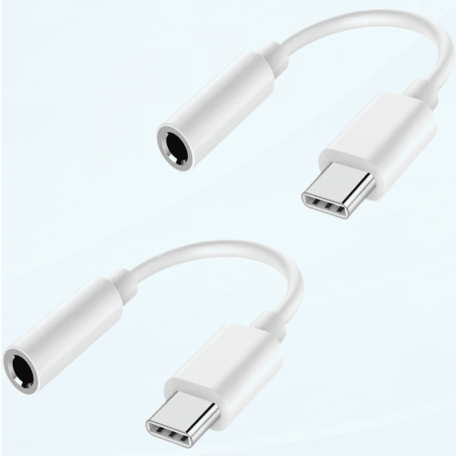 USB-C to 3.5mm audio adapter compatible with Samsung and