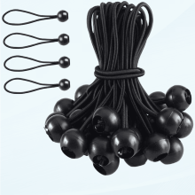 Ball Bungee Cords Heavy-Duty Black 6 Inch 50 Pack