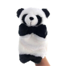 Lovely Giant Panda Hand Puppet Toy for Kids Playing Black 25Cm