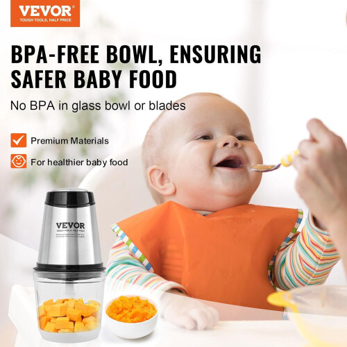 Electric Food Processor 400W 2-Speed 2.5-Cup Stainless 1