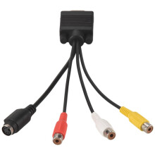 2X VGA Adapter to TV S-Video RCA Out Cable for PC Video