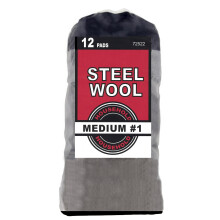 Steel Wool Pads Medium Grade #1 12-Pack