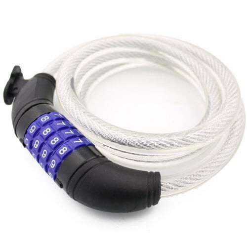Wideskall bicycle lock 72-inch 12mm self-coiling 4-digit 1