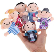 6 Pcs Family Finger Puppets Set Soft Velvet for Kids Interactive Storytelling and Play