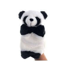 Adorable Panda Hand Puppet Toy Cartoon Story Telling Props Hand Playing Children Toy for Children Black  (Black + White)